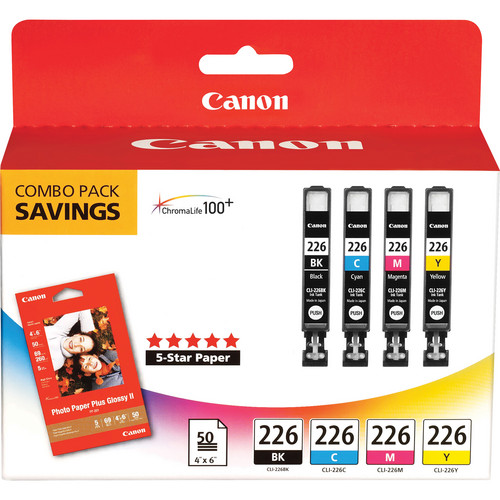 Canon CLI-226 Four Color Ink Tank Pack with 50 Sheets of 4.0 x 6.0