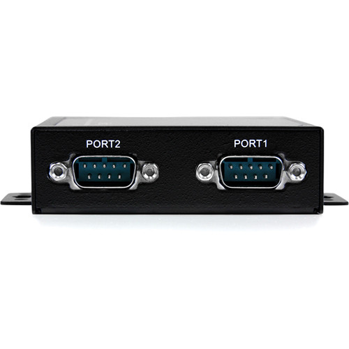 StarTech 2-Port USB to Serial Adapter Hub with COM Retention (Black)