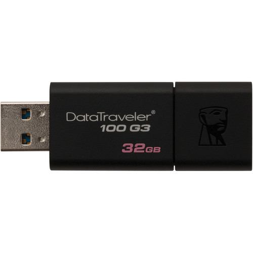 Kingston 32GB Data Traveler 100 G3 USB 3.0 Flash Drive (Black)