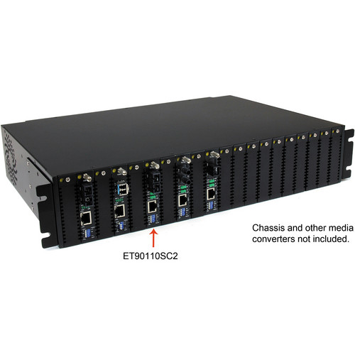 StarTech ET90110SC2 10/100 Mb/s Multi Mode Fiber Media Converter SC 2km (Black)