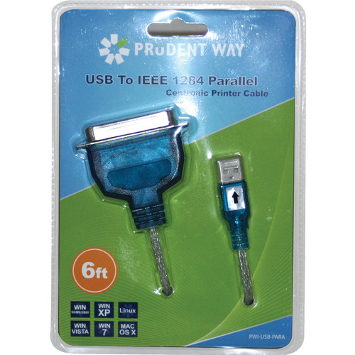Prudent Way 6' Male USB to Male Parallel Printer Cable
