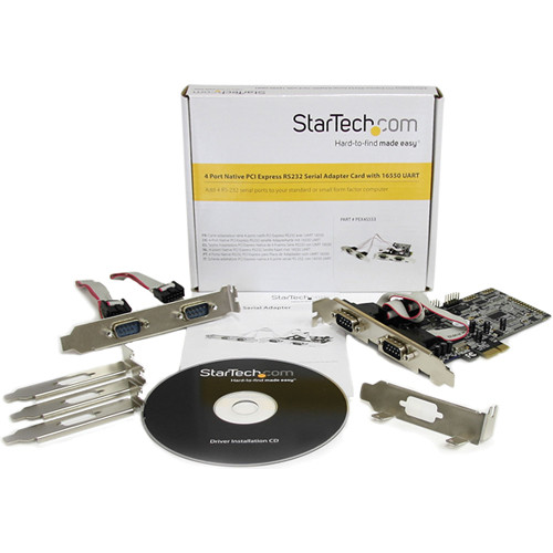 StarTech 4-Port RS-232 Serial Native PCIe Adapter Card with 16550 UART