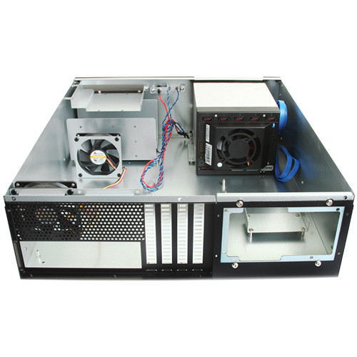 iStarUSA D-350HB-T 3 RU Compact 5 x 3.5" Bay Hotswap microATX Rackmount Chassis (Silver HDD Handles)