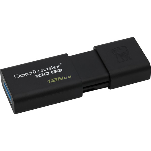 Kingston 128GB Data Traveler 100 G3 USB 3.0 Flash Drive (Black)