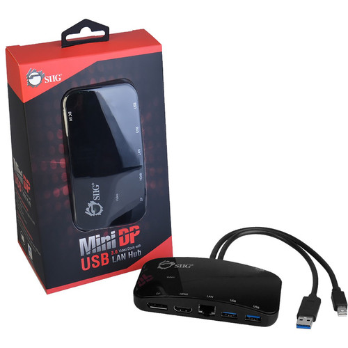 SIIG Mini DisplayPort Video Dock with USB 3.0 LAN Hub (Black)