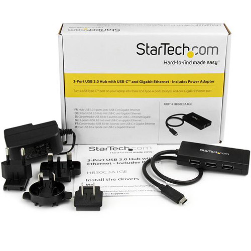 StarTech 3-Port USB 3.0 Hub with Gigabit Ethernet