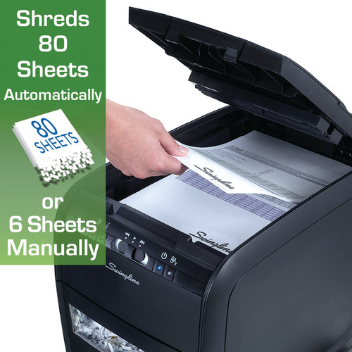 Swingline Stack-and-Shred 80X Cross-Cut Auto-Feed Shredder (80 Sheets, 1 User)