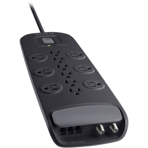 Belkin 12-Outlet Surge Protector with Dual RJ11 Ports (8', Black)