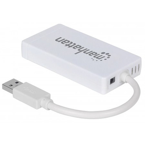 Manhattan 3-Port USB 3.0 Hub with Gigabit Ethernet Adapter