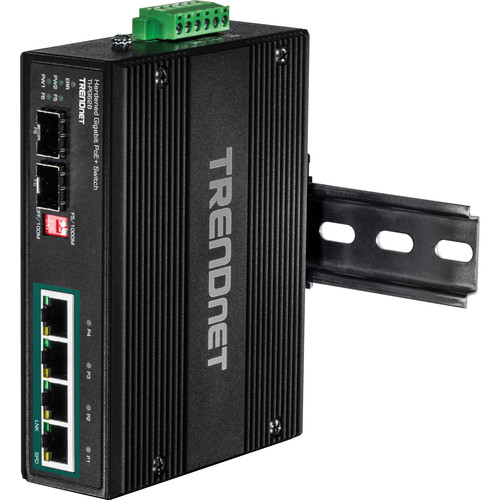 TRENDnet 6-Port Industrial Gigabit PoE+ DIN-Rail Switch