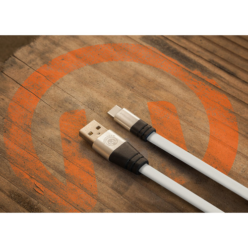 HyperGear Flexi USB 2.0 Type-A to USB Type-C Charge & Sync Flat USB Cable (6', White)
