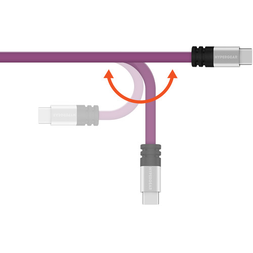 HyperGear Flexi USB 2.0 Type-A to USB Type-C Charge & Sync Flat USB Cable (6', Purple)