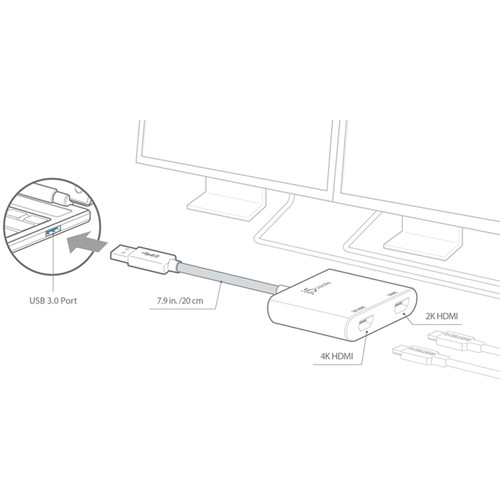 j5create USB 3.1 Gen 1 to Dual HDMI Multi-Monitor Adapter