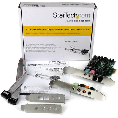 StarTech 7.1-Channel 24-bit 192 kHz PCIe Sound Card with Header Bracket & 10-Pin Cable