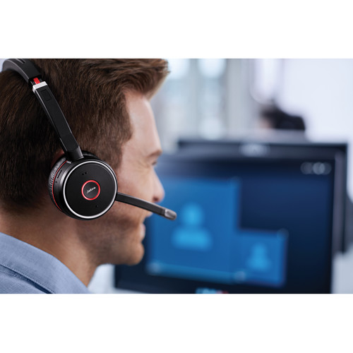 Jabra Evolve 75 Headset with Charging Stand (Optimized for Unified Communication)