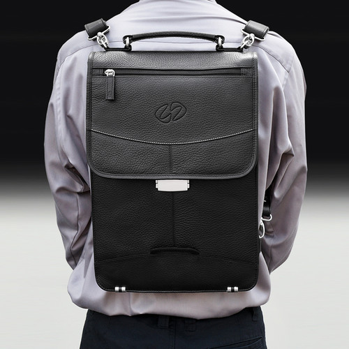 MacCase Premium Leather Briefcase (Black)