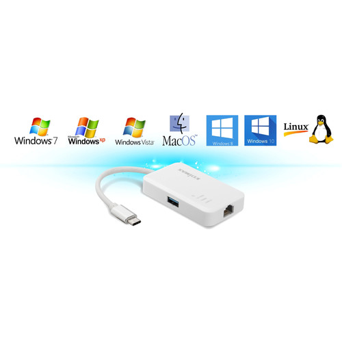 EDIMAX Technology EU-4308 3-Port USB 3.1 Gen 1 Multi-Adapter Hub with Gigabit Ethernet