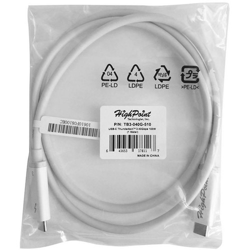HighPoint Thunderbolt 3 40 Gb/s Cable (3.3')