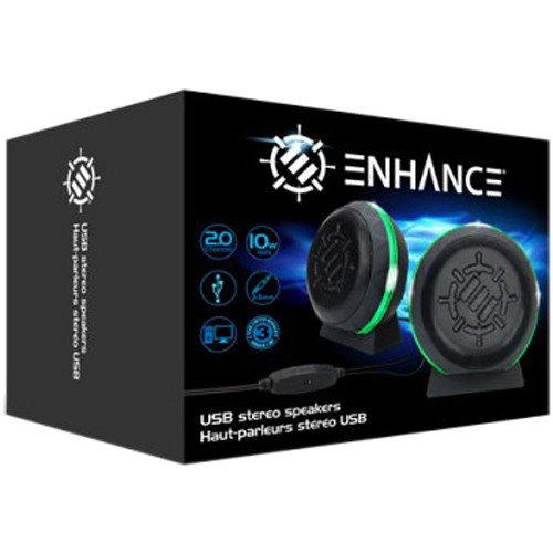 Enhance USB LED Gaming Speakers (Green)