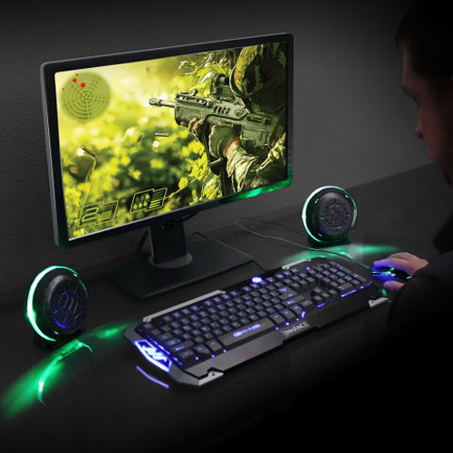 Enhance USB LED Gaming Speakers (Green)