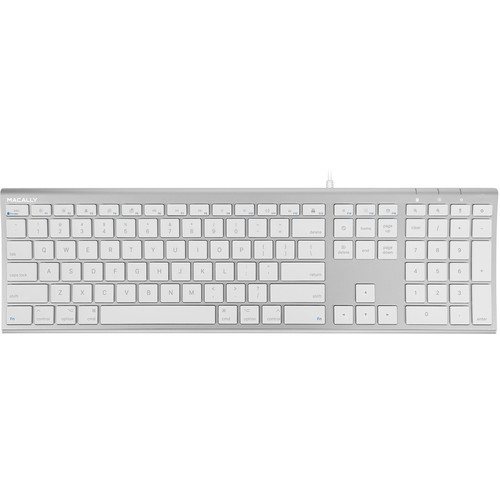 Macally Ultra Slim USB Wired Keyboard (Aluminum)
