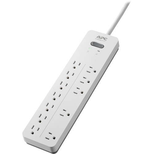 APC Home Office SurgeArrest 12-Outlet Surge Protector (6', 120V, White)