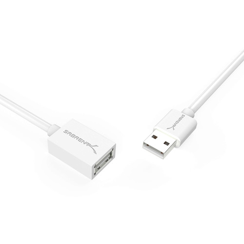Sabrent USB 2.0 Type-A Male to Type-A Female Extension Cable (10', White)