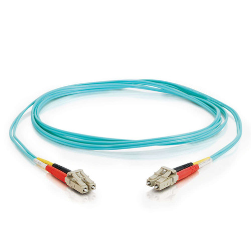 C2G LC Male to SC Male 10GB 50/125 Fiber Optic Cable OM3 (23', Aqua)