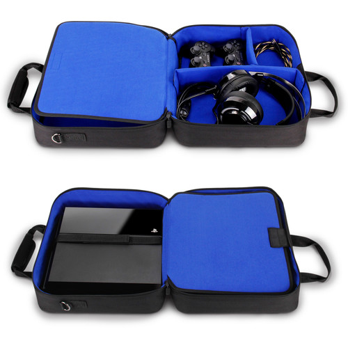 USA GEAR S13 Travel Carrying Case for PlayStation 4 (Gray/Blue)