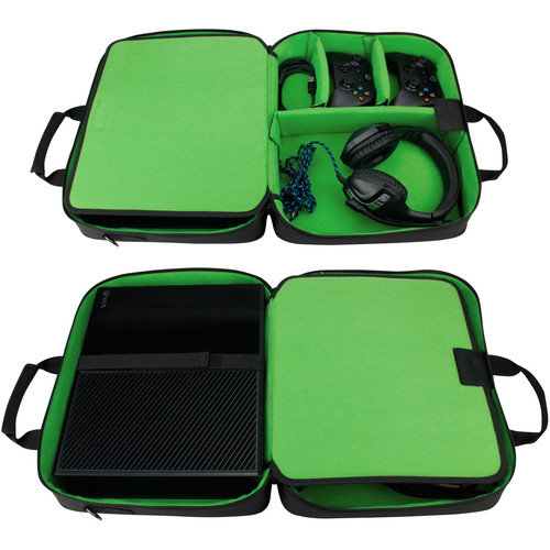 USA GEAR S13 Travel Carrying Case for Xbox One (Gray/Green)