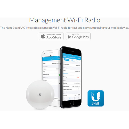 Ubiquiti Networks NanoBeam ac airMAX ac CPE with Dedicated Management Radio