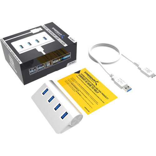 Sabrent USB 3.0 4-Port Aluminum Hub (Silver)