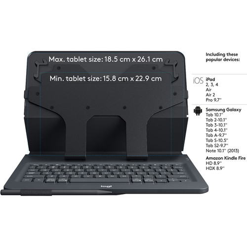 Logitech Universal Folio Keyboard Case for 9 to 10