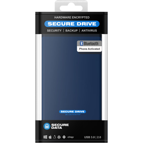 SecureData SecureDrive BT 2TB Encrypted HDD with Bluetooth Authentication