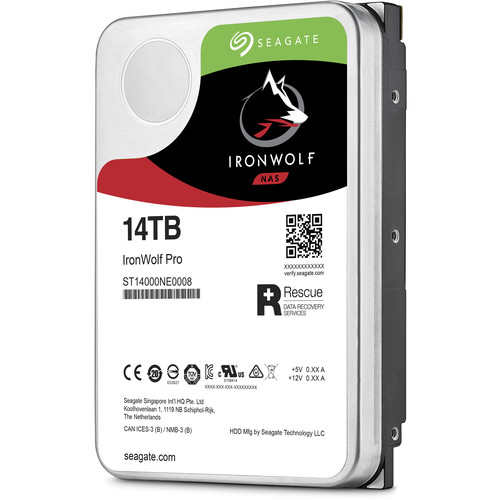 Seagate 14TB IronWolf Pro 7200 rpm SATA III 3.5" Internal NAS HDD (CMR, Retail)