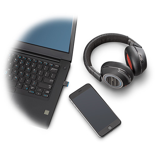 Plantronics Voyager 8200 UC Bluetooth Headset with USB Type-C Adapter (Black)