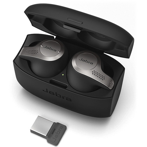 Jabra Evolve 65t UC Wireless Earbuds (Titanium Black)