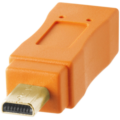 Tether Tools TetherPro USB 2.0 Type-A Male to Mini-B Male Cable (1', Orange)