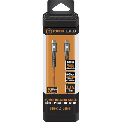 ToughTested USB Type-C Power Delivery Charge and Sync Cable (3.3')