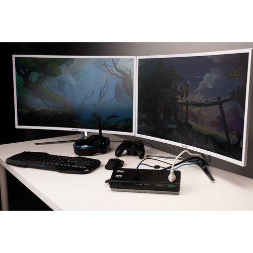 APC 6-Outlet Smart Surge Protector with 4 USB Charging Ports (Black)