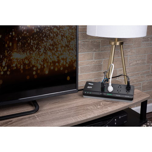 APC 6-Outlet Smart Surge Protector with 4 USB Charging Ports (Black)