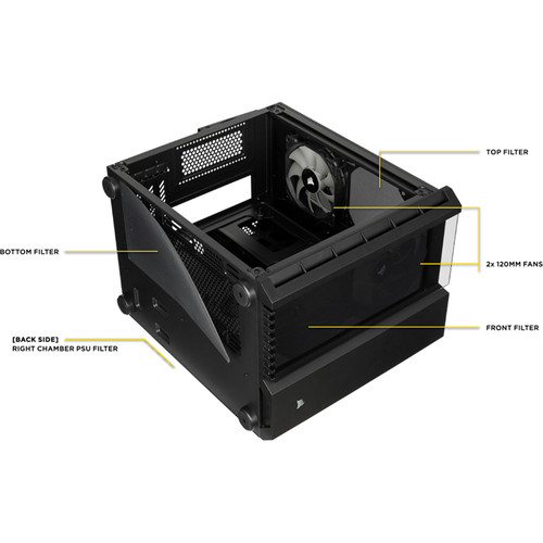 Corsair Crystal Series 280X Tempered Glass Micro-ATX Mid-Tower Case (Black)