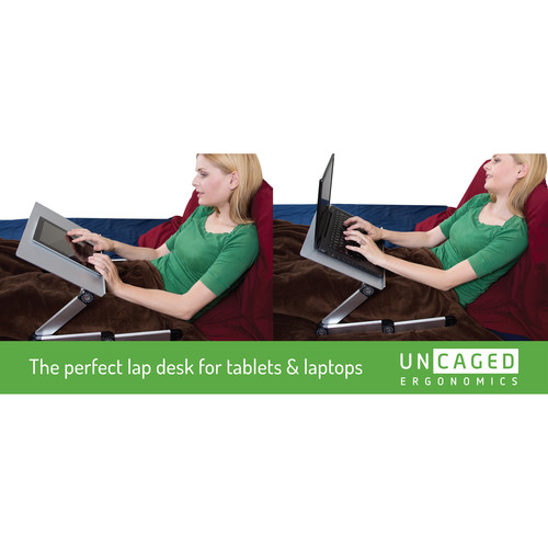 Uncaged Ergonomics WorkEZ Executive Laptop Stand with 3 USB Ports and 2 Cooling Fans (Silver)