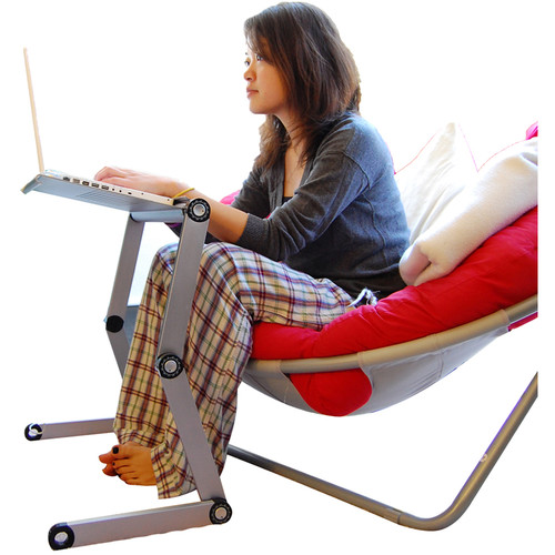Uncaged Ergonomics WorkEZ Executive Laptop Stand with 3 USB Ports and 2 Cooling Fans (Silver)