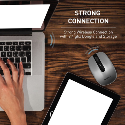 Macally Rechargeable Wireless Optical RF Mouse for Mac & Windows