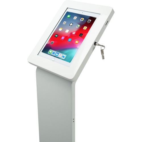 CTA Digital Premium Locking Floor Stand Kiosk (White)