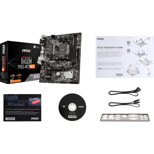 MSI B450M PRO-M2 MAX AM4 Micro-ATX Motherboard