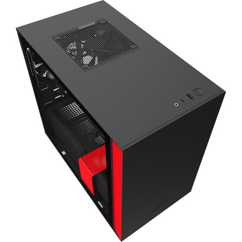 NZXT H210 Mini-Tower Case (Matte Black/Red)