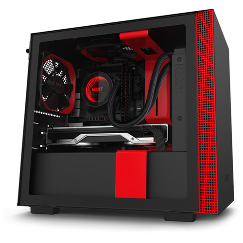 NZXT H210 Mini-Tower Case (Matte Black/Red)
