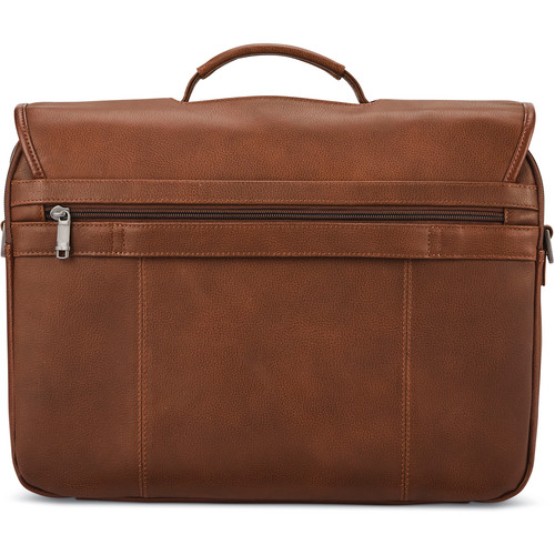 Samsonite Classic Leather Flapover Laptop Briefcase (Cognac)